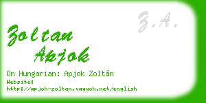 zoltan apjok business card